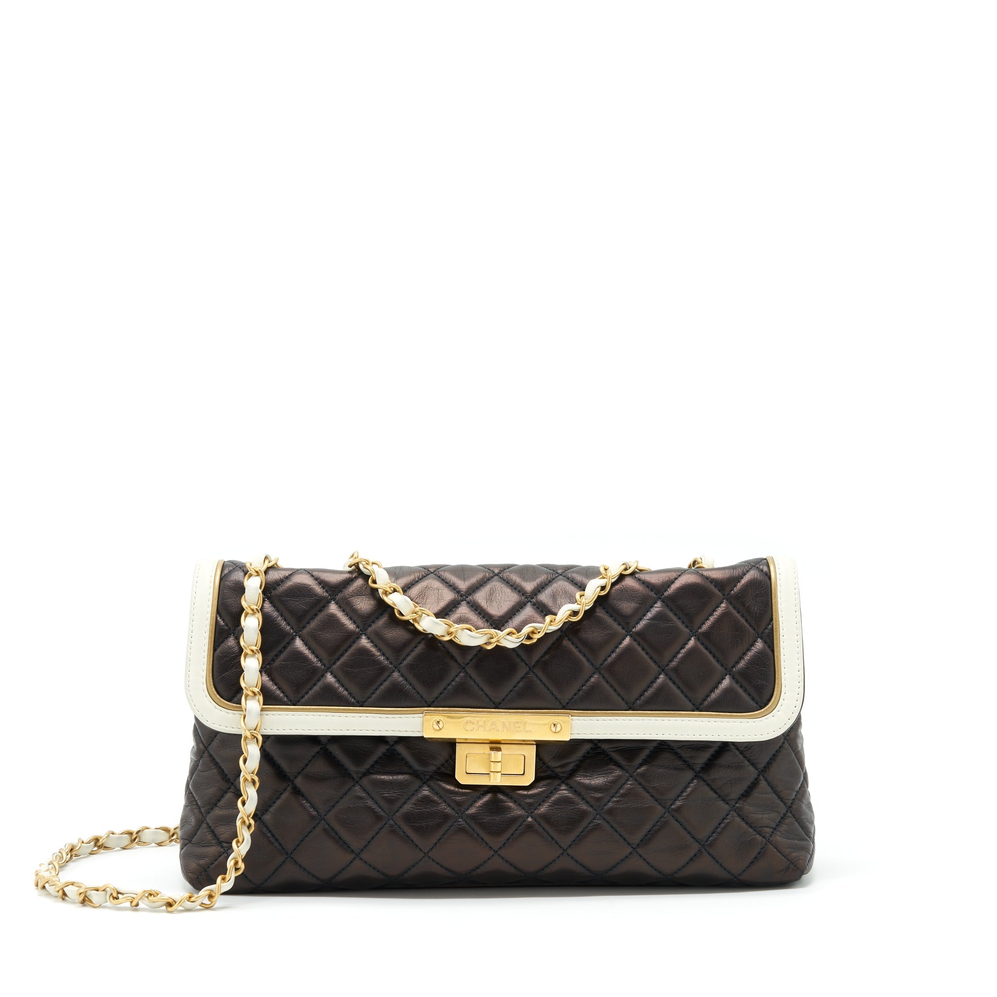 Chanel Vintage Single Flap Bag Lambskin Dark Brown