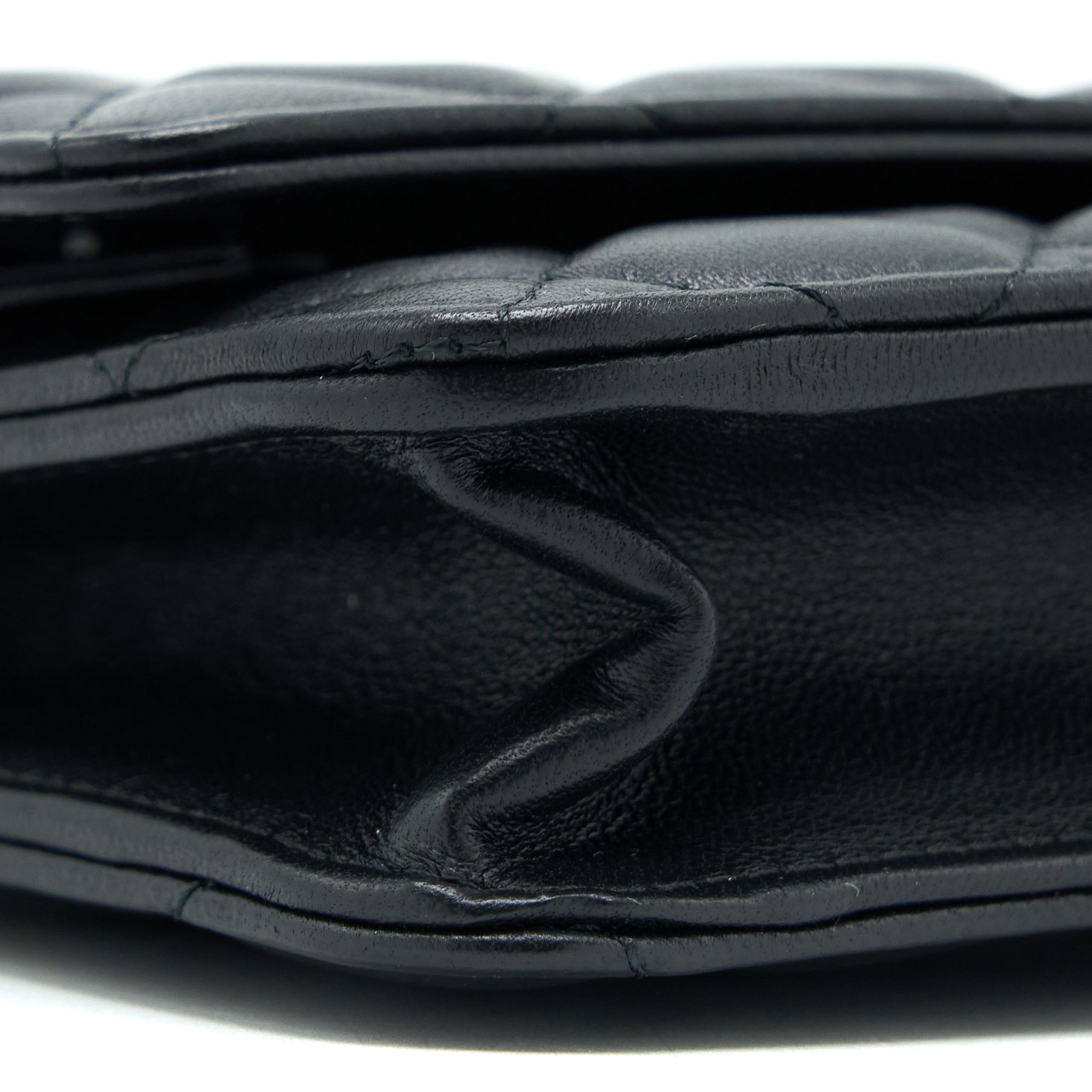 Chanel Pearl Crush Wallet On Chain Lambskin Black Brushed  (Microchip)