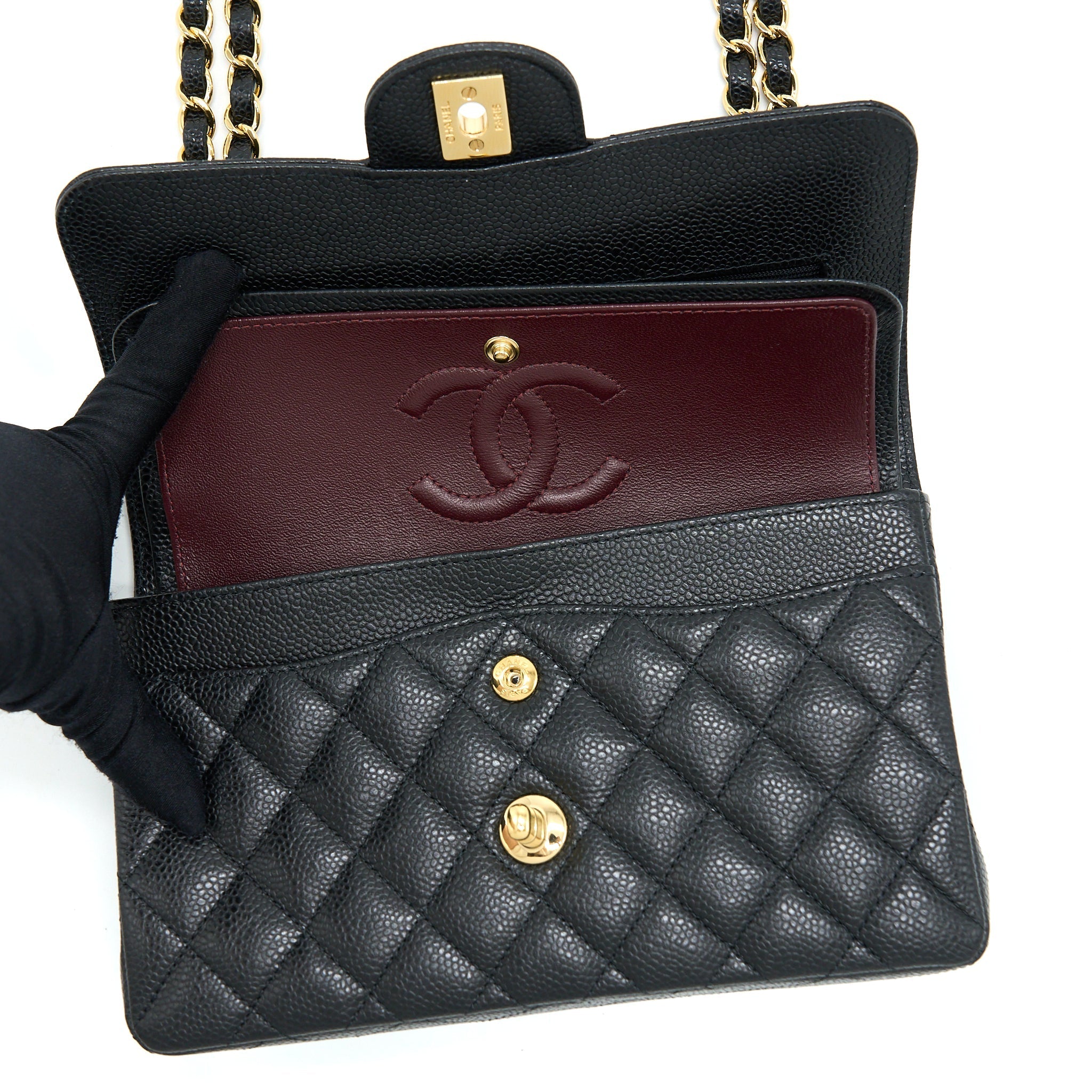 Chanel Small Classic Double Flap Bag Caviar Black