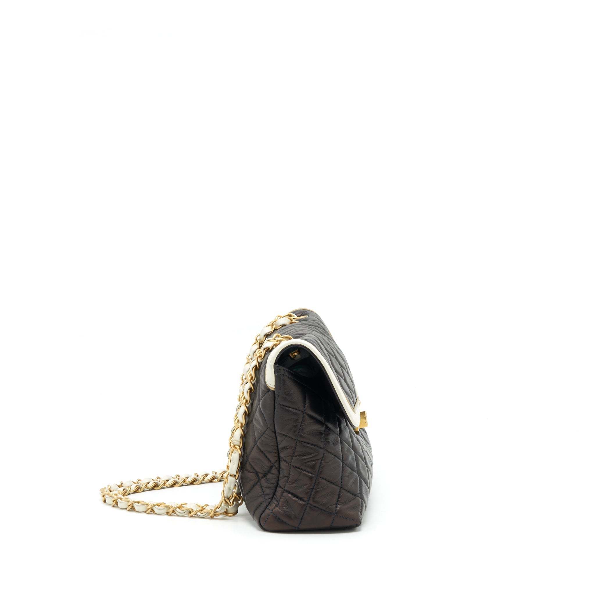 Chanel Vintage Single Flap Bag Lambskin Dark Brown