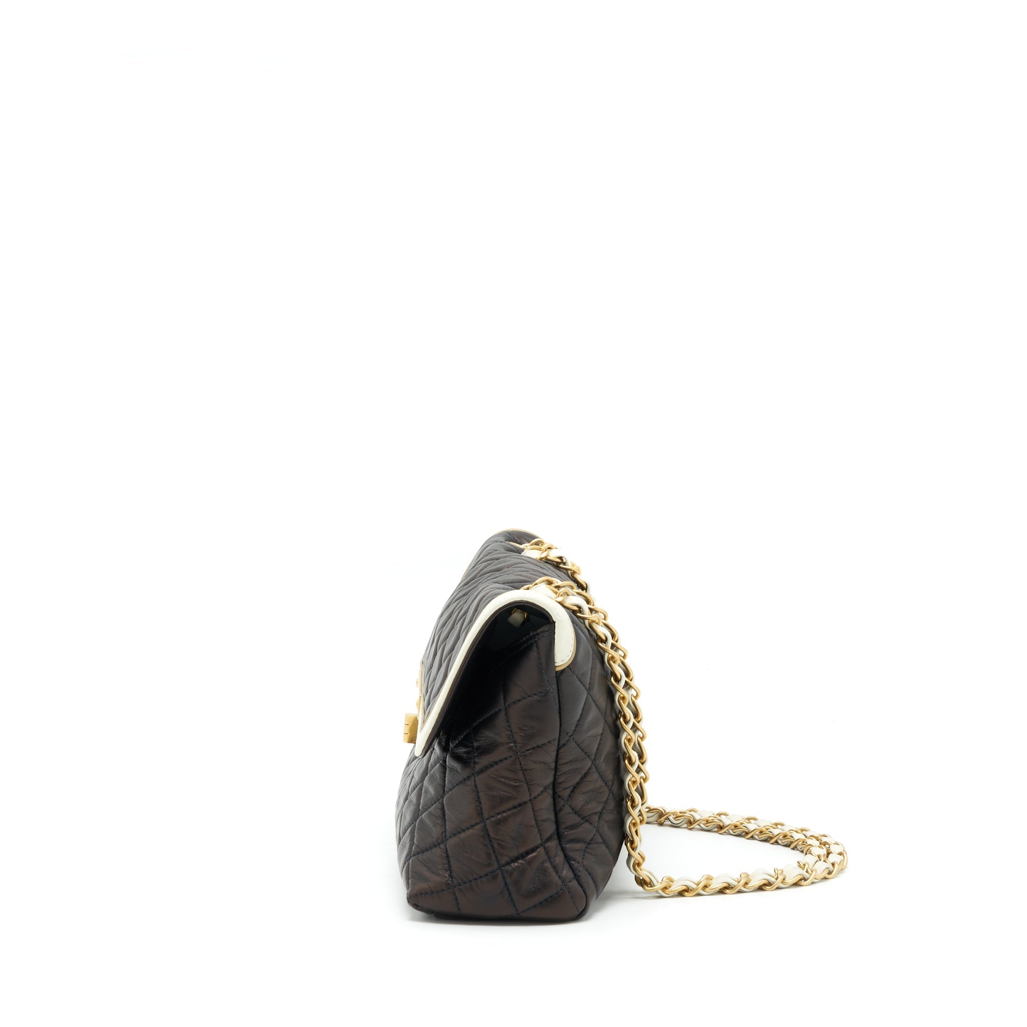 Chanel Vintage Single Flap Bag Lambskin Dark Brown