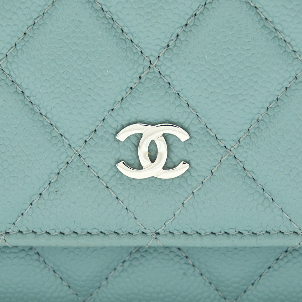 Chanel Wallet On Chain Caviar Light Blue