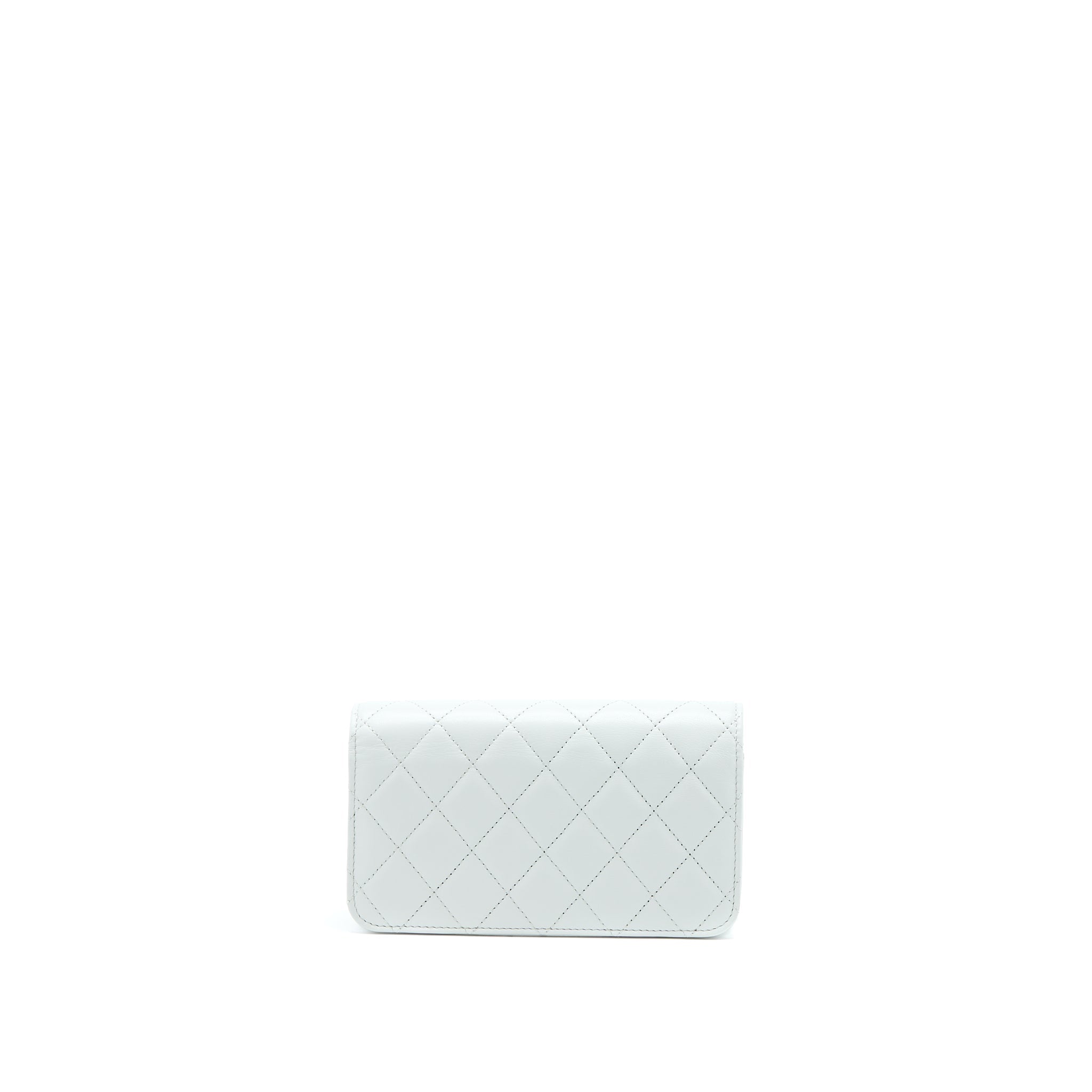 Chanel 23C Pearl Crush Mini Flap Bag Lambskin Light Grey Brushed  (Microchip)