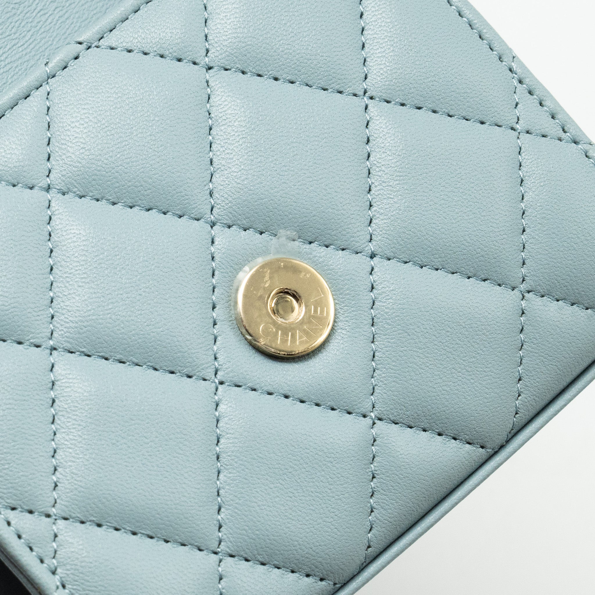 Chanel Top Handle Mini Flap Bag Lambskin Light BLUE L