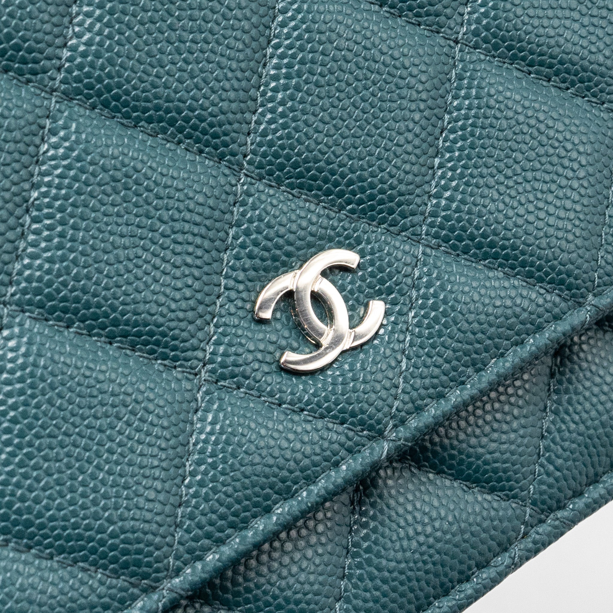 Chanel Classic Wallet on Chain Caviar Dark Green