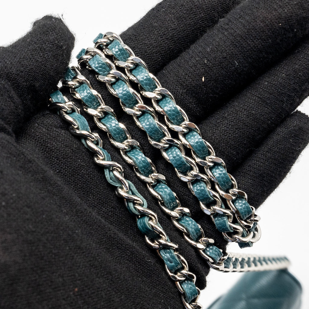 Chanel Classic Wallet on Chain Caviar Dark Green
