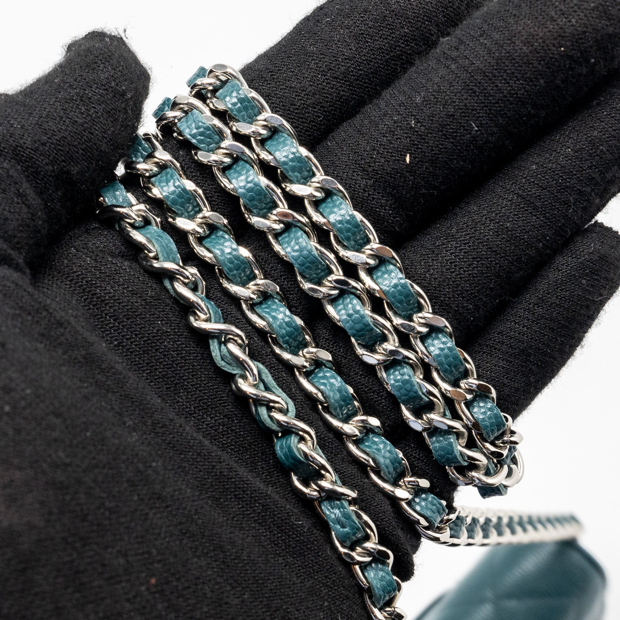 Chanel Classic Wallet on Chain Caviar Dark Green
