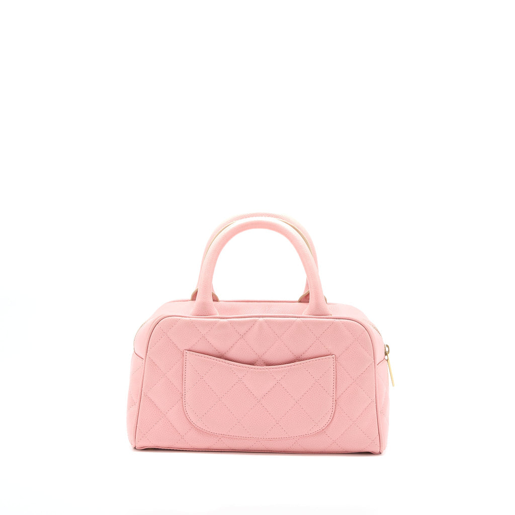 Chanel Vintage Bowling Bag Caviar Light Pink L