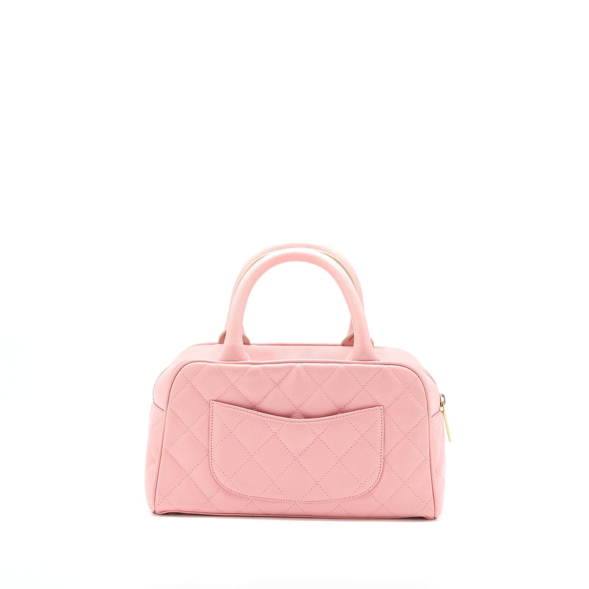 Chanel Vintage Bowling Bag Caviar Light Pink L