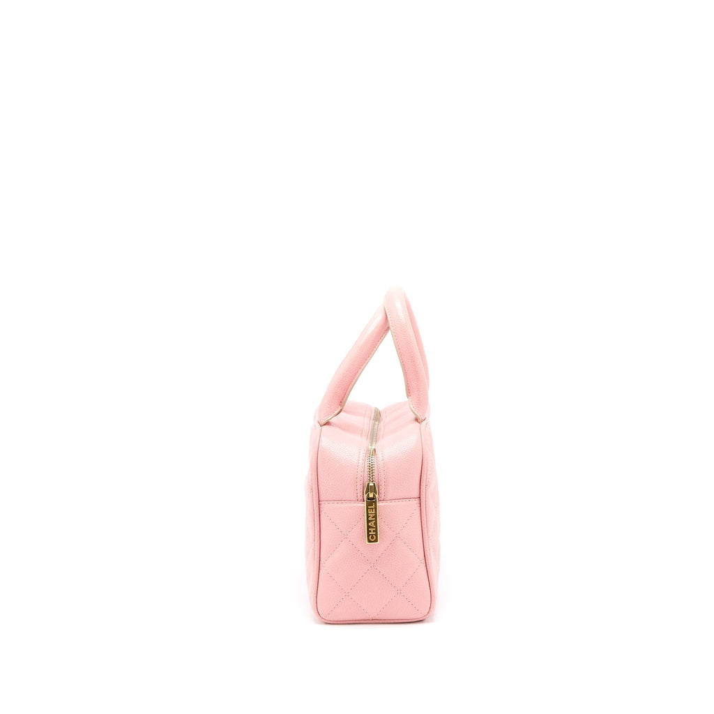 Chanel Vintage Bowling Bag Caviar Light Pink L
