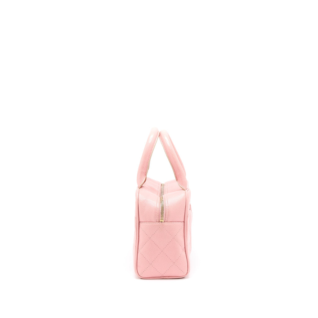 Chanel Vintage Bowling Bag Caviar Light Pink L