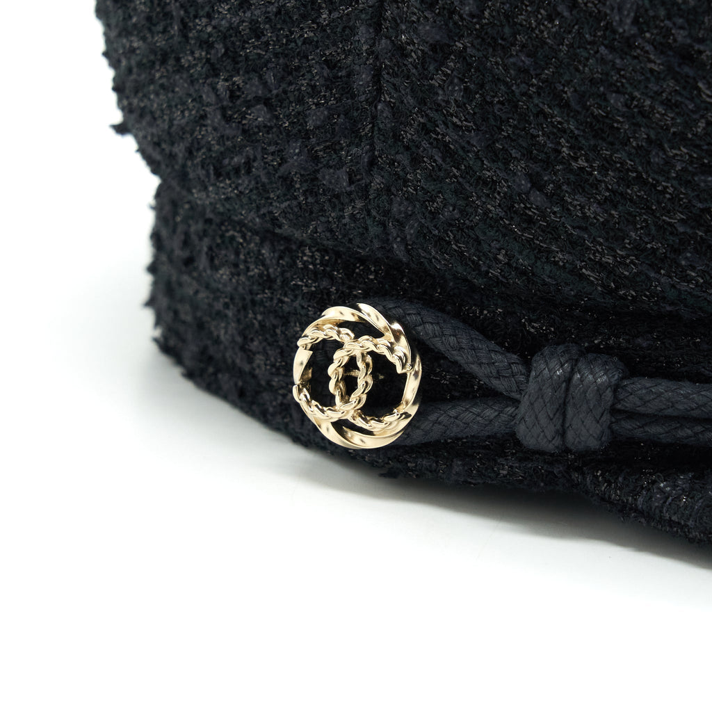Chanel Size M Newsboy Cap Black L