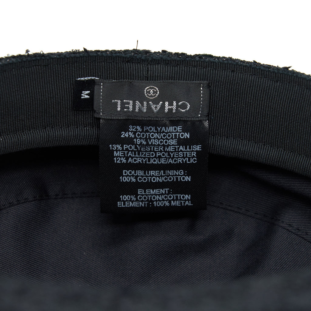 Chanel Size M Newsboy Cap Black L