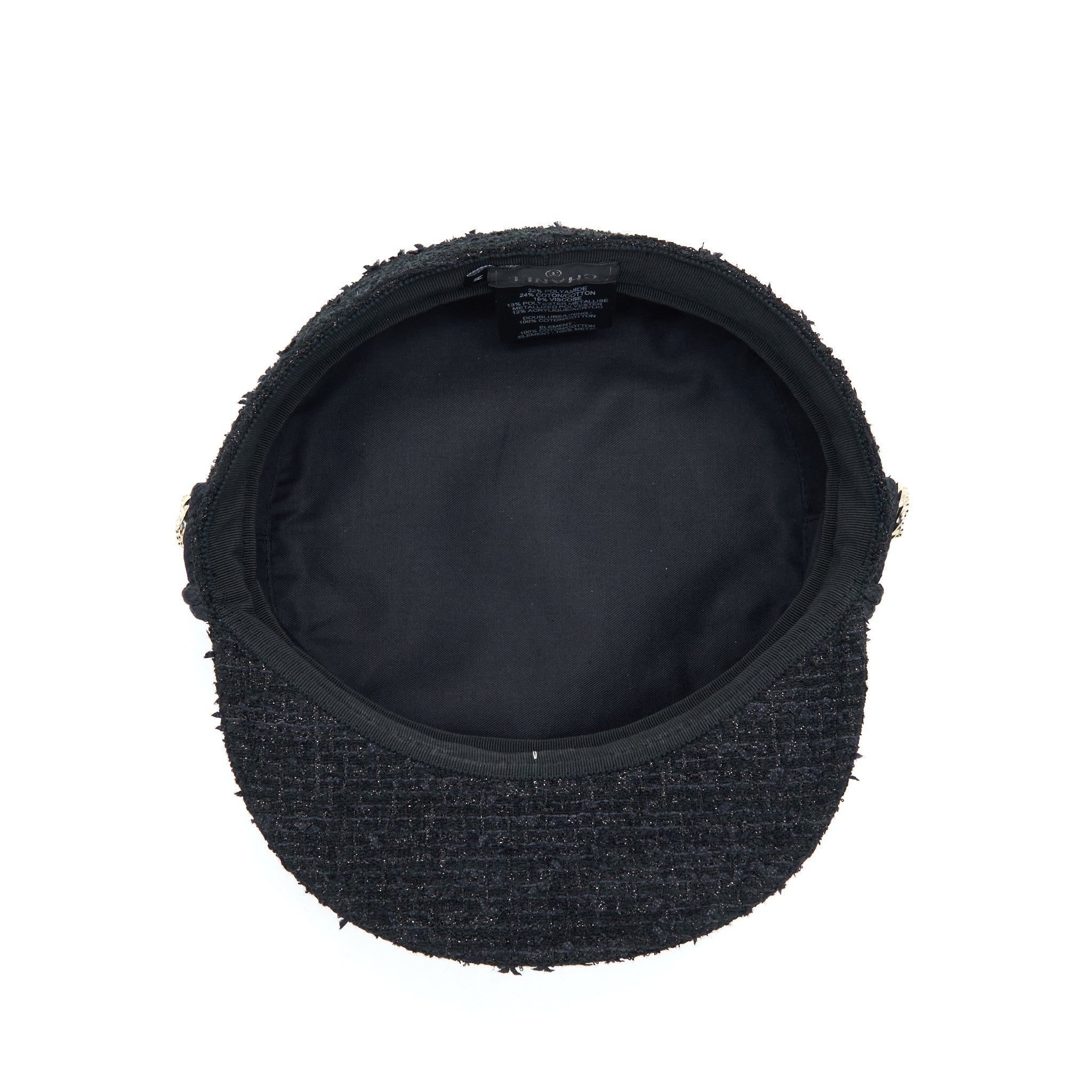 Chanel Size M Newsboy Cap Black L