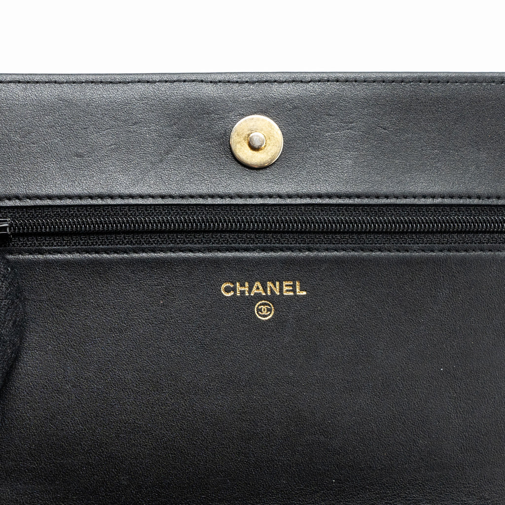 Chanel Boy Wallet On Chain Caviar Black