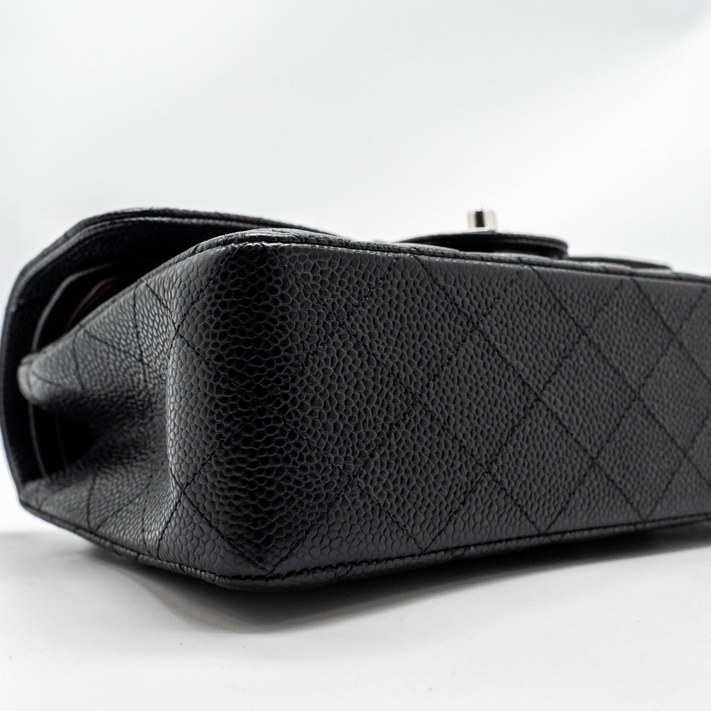 Chanel Small Classic Double Flap Bag Caviar Black  (Microchip)