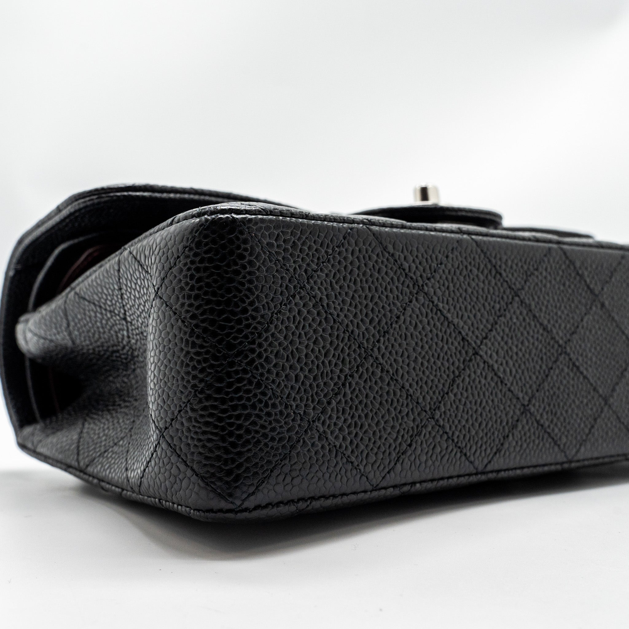 Chanel Small Classic Double Flap Bag Caviar Black  (Microchip)