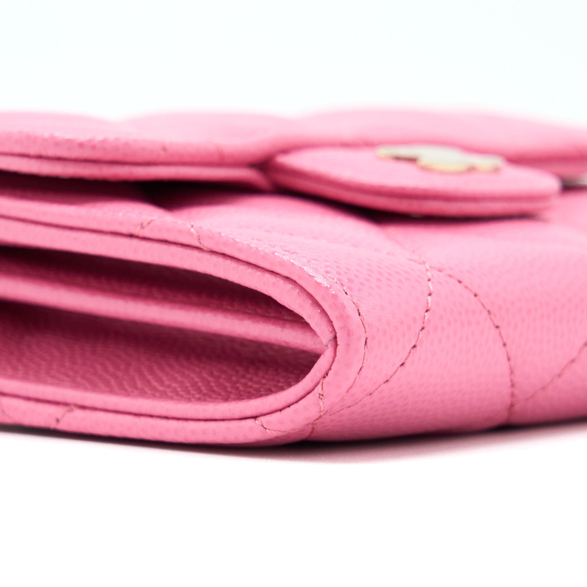 Chanel Mini Flap Card Holder Caviar Pink L