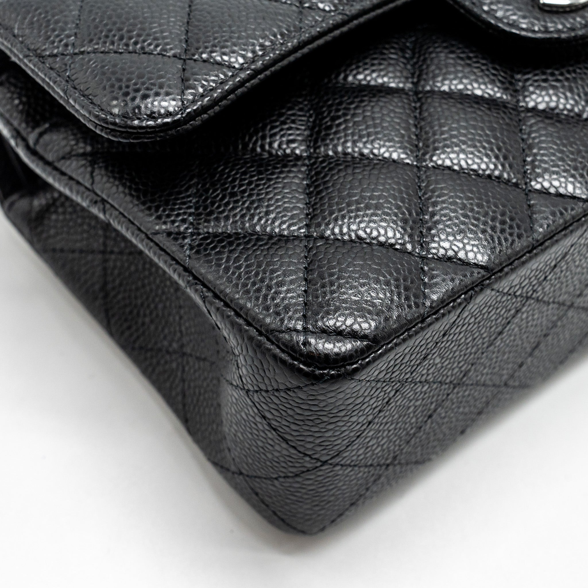 Chanel Small Classic Double Flap Bag Caviar Black  (Microchip)