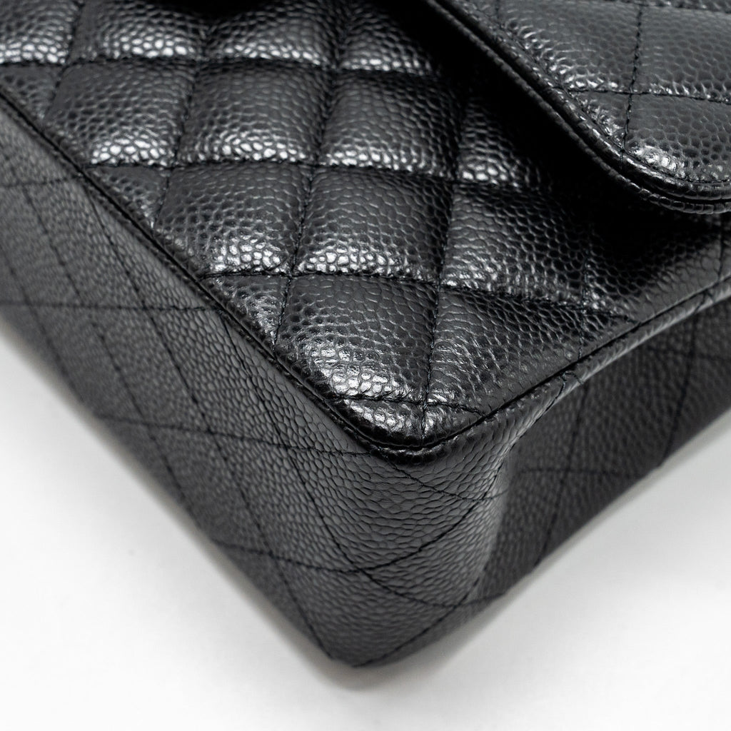 Chanel Small Classic Double Flap Bag Caviar Black  (Microchip)