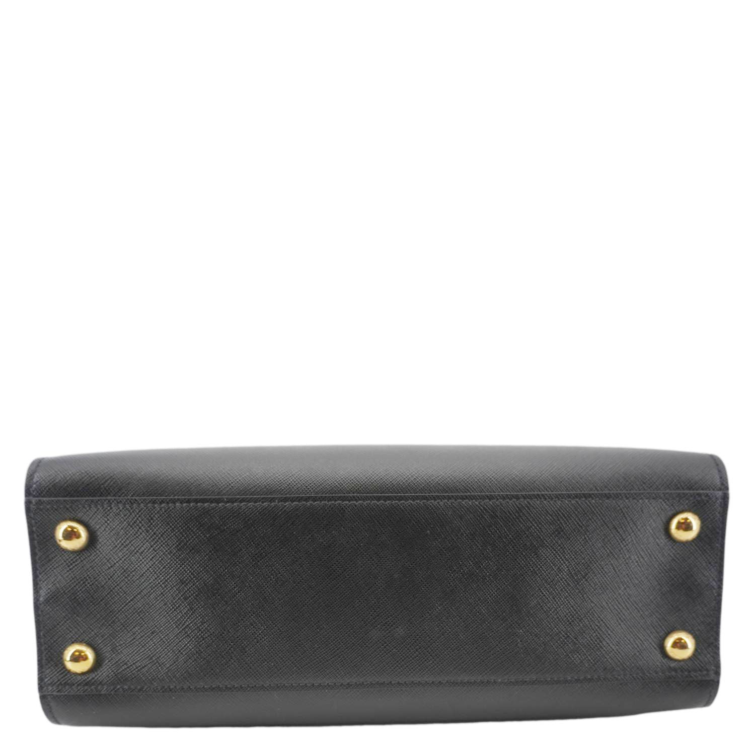 PRADA Soft Zippered Saffiano Leather Tote Bag Black