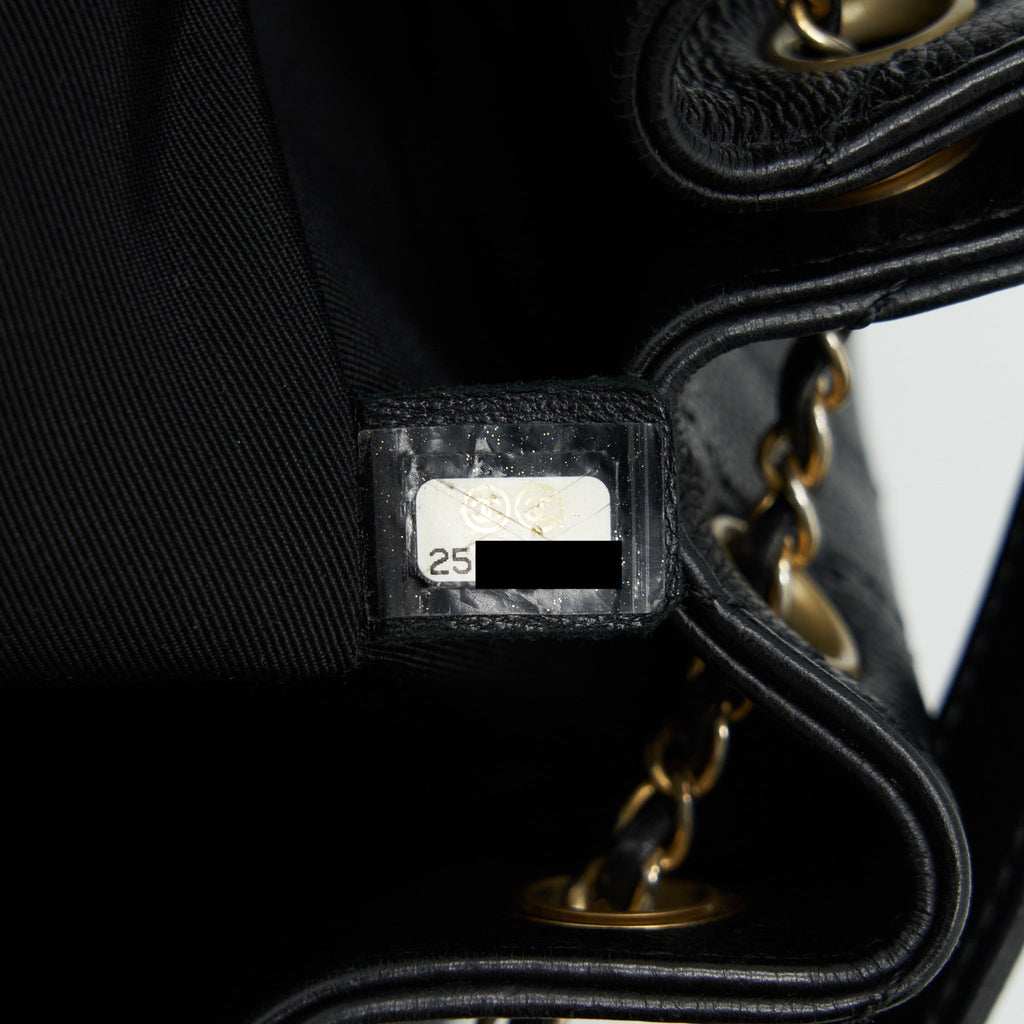 Chanel Chevron Bucket Bag Grained Calfskin Black