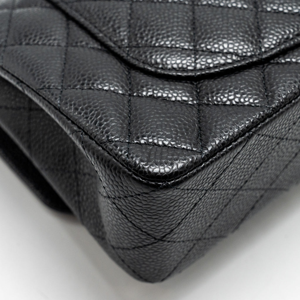 Chanel Small Classic Double Flap Bag Caviar Black  (Microchip)