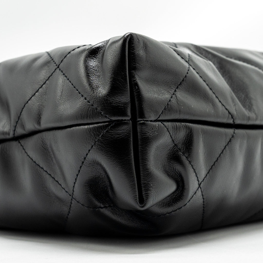 Chanel Small 22 Bag Shiny Calfskin Black  (Microchip)