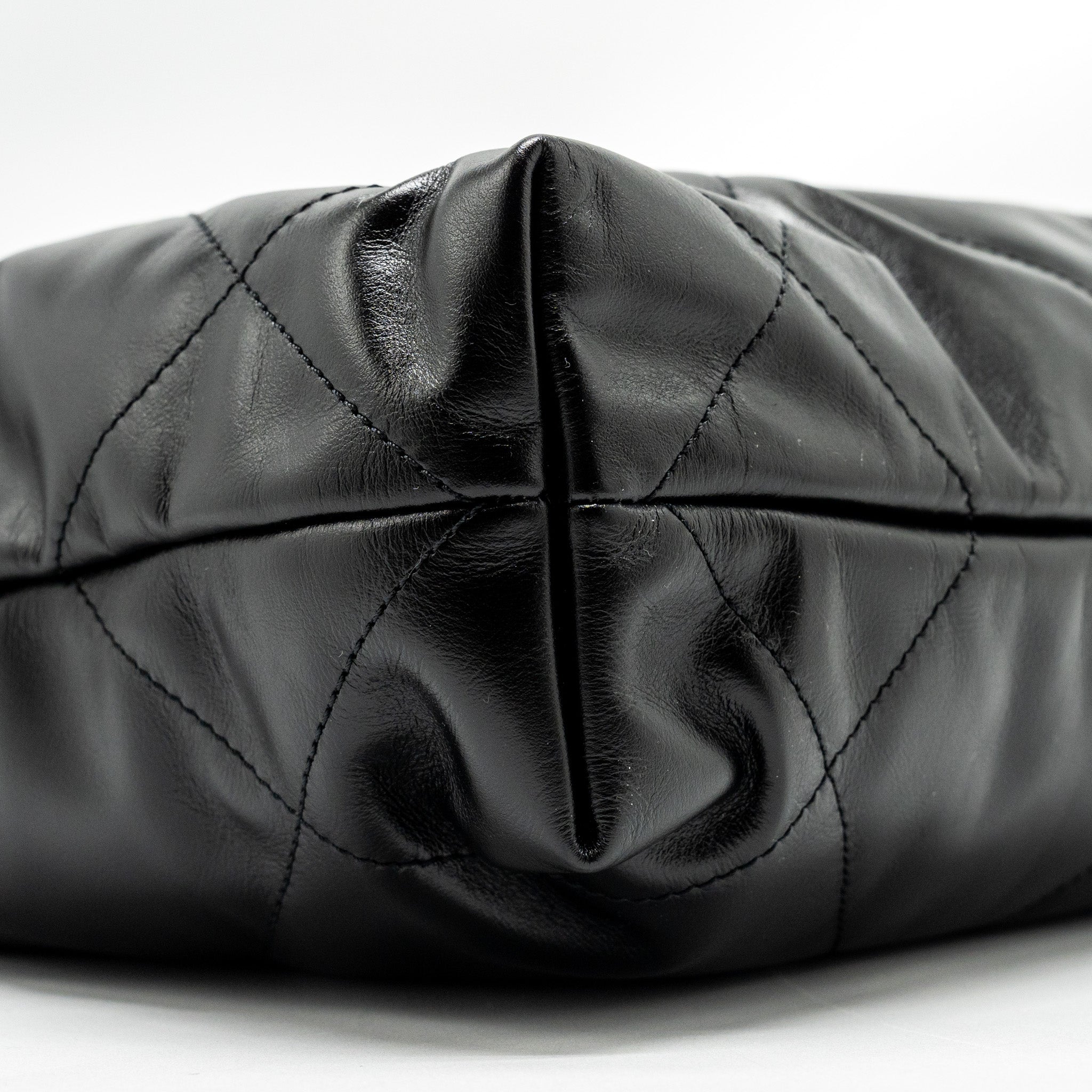 Chanel Small 22 Bag Shiny Calfskin Black  (Microchip)