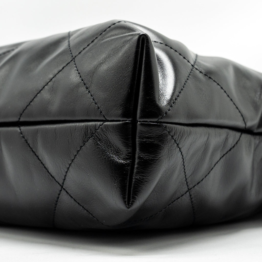 Chanel Small 22 Bag Shiny Calfskin Black  (Microchip)