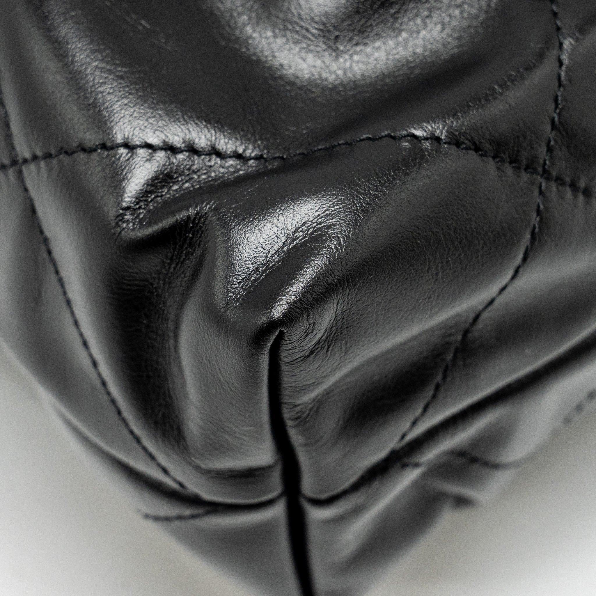 Chanel Small 22 Bag Shiny Calfskin Black  (Microchip)