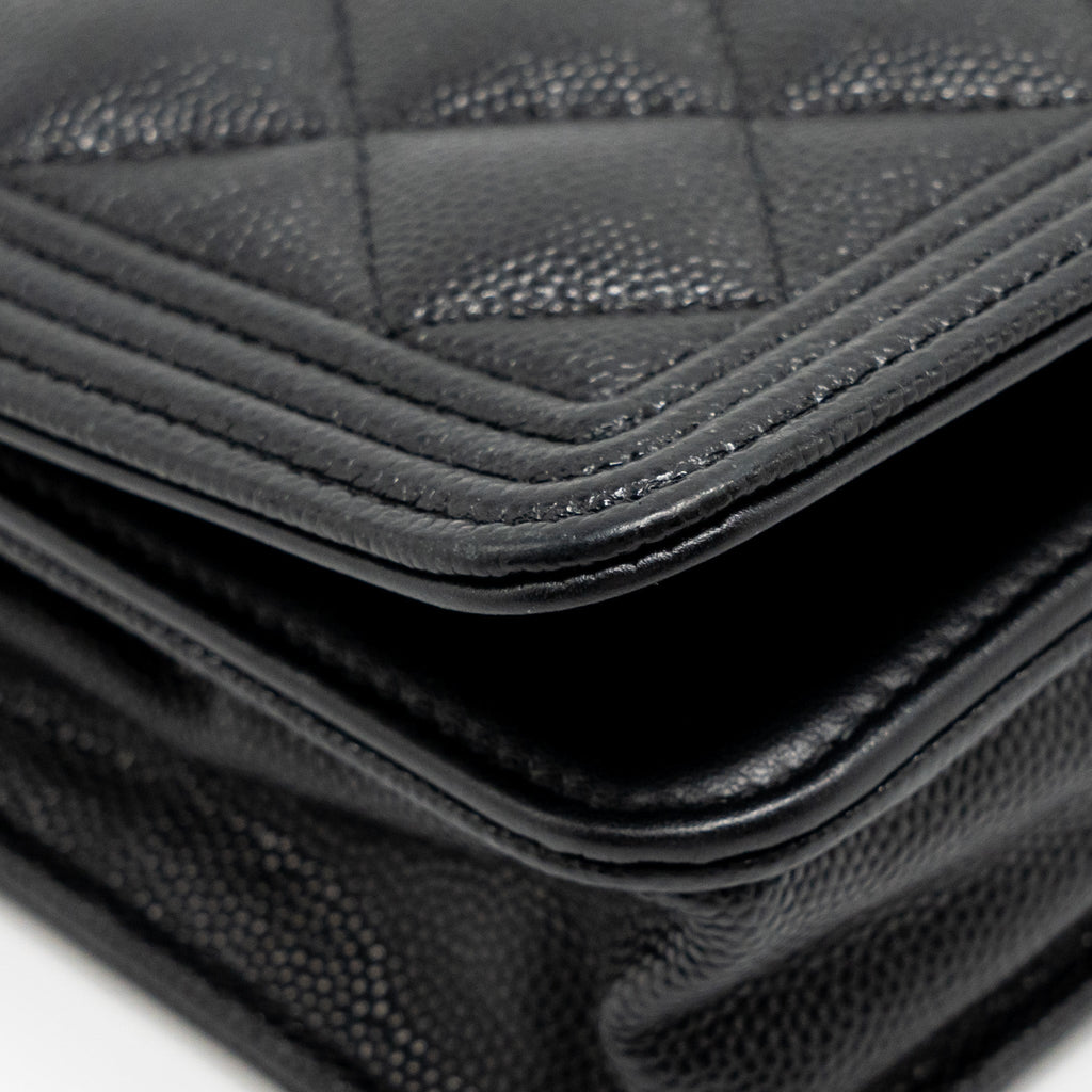 Chanel Boy Wallet on Chain Caviar BLack