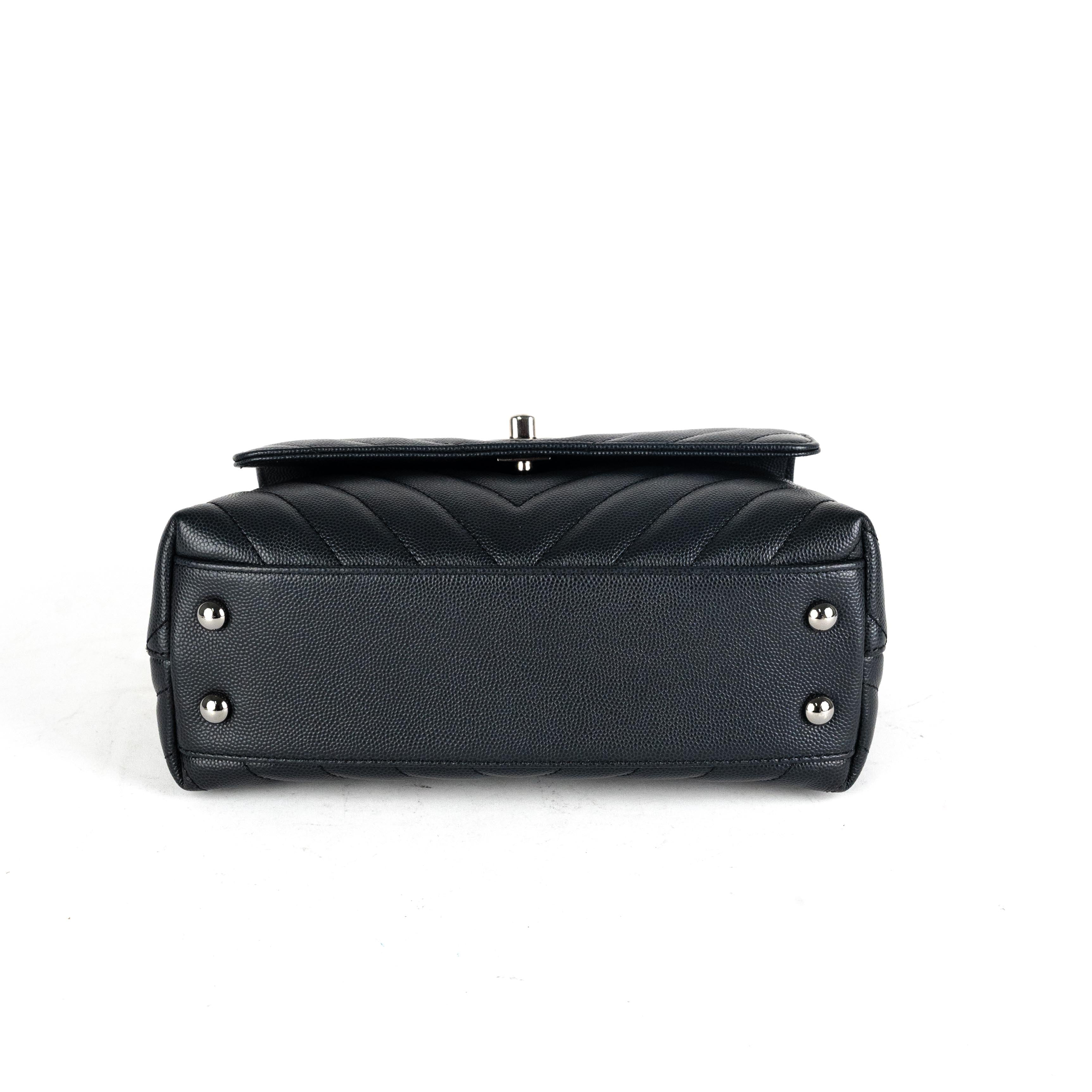 Chanel Coco Handle Small Caviar Dark Grey