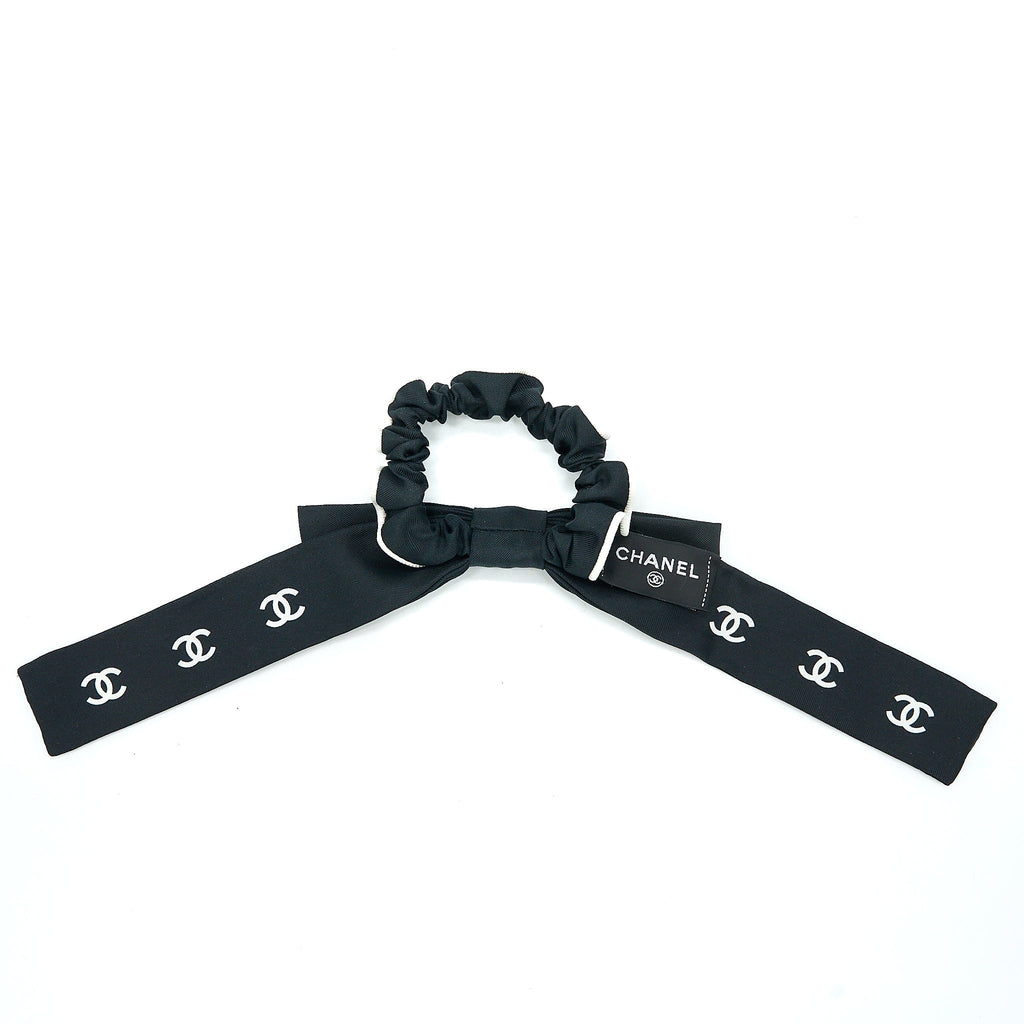 Chanel 23P Hair Tie Letter/CC Logo Fabric Black/White