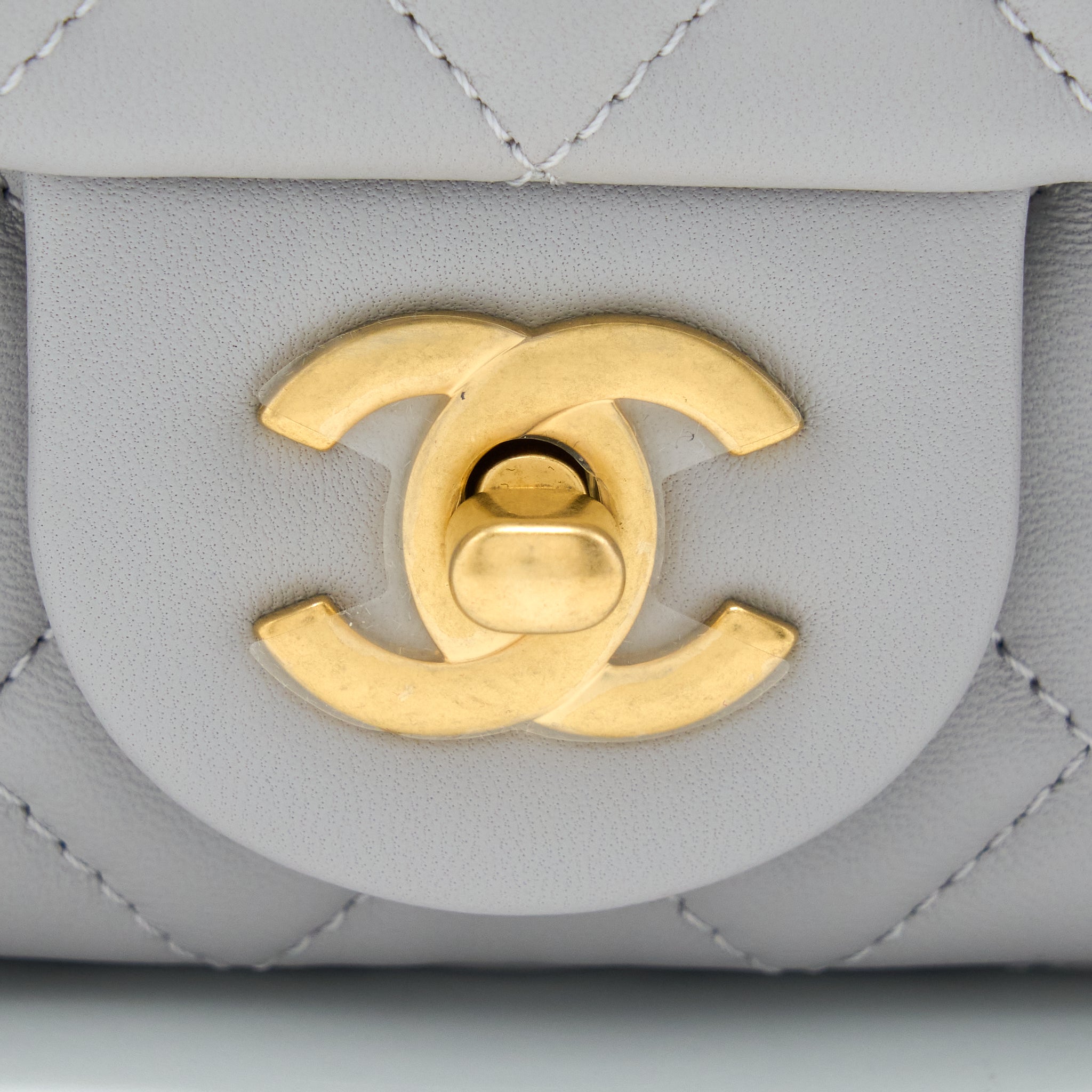 Chanel Pearl Crush Mini Rectangular Lambskin Grey Brushed  (Microchip)
