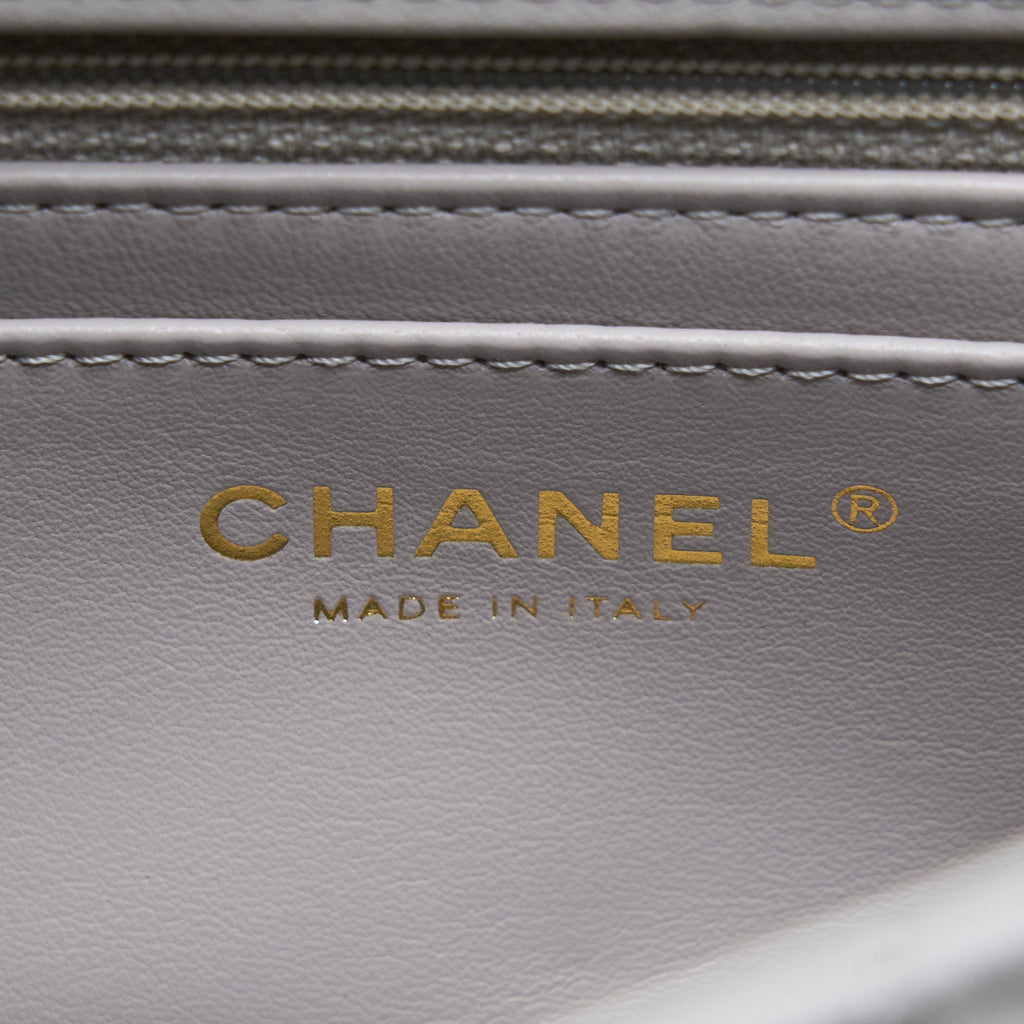 Chanel Pearl Crush Mini Rectangular Lambskin Grey Brushed  (Microchip)