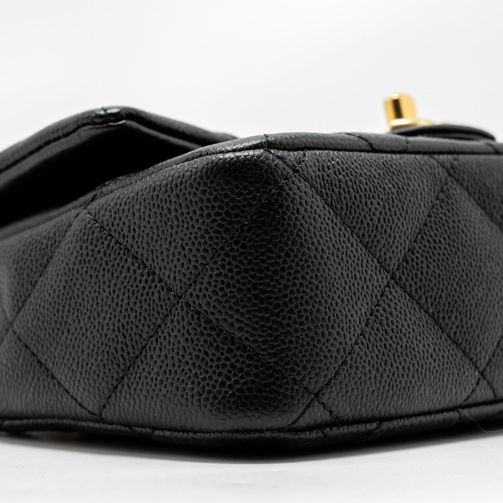 Chanel Coco Love Flap Bag with Adjustable Chain Caviar Black  (Microchip)