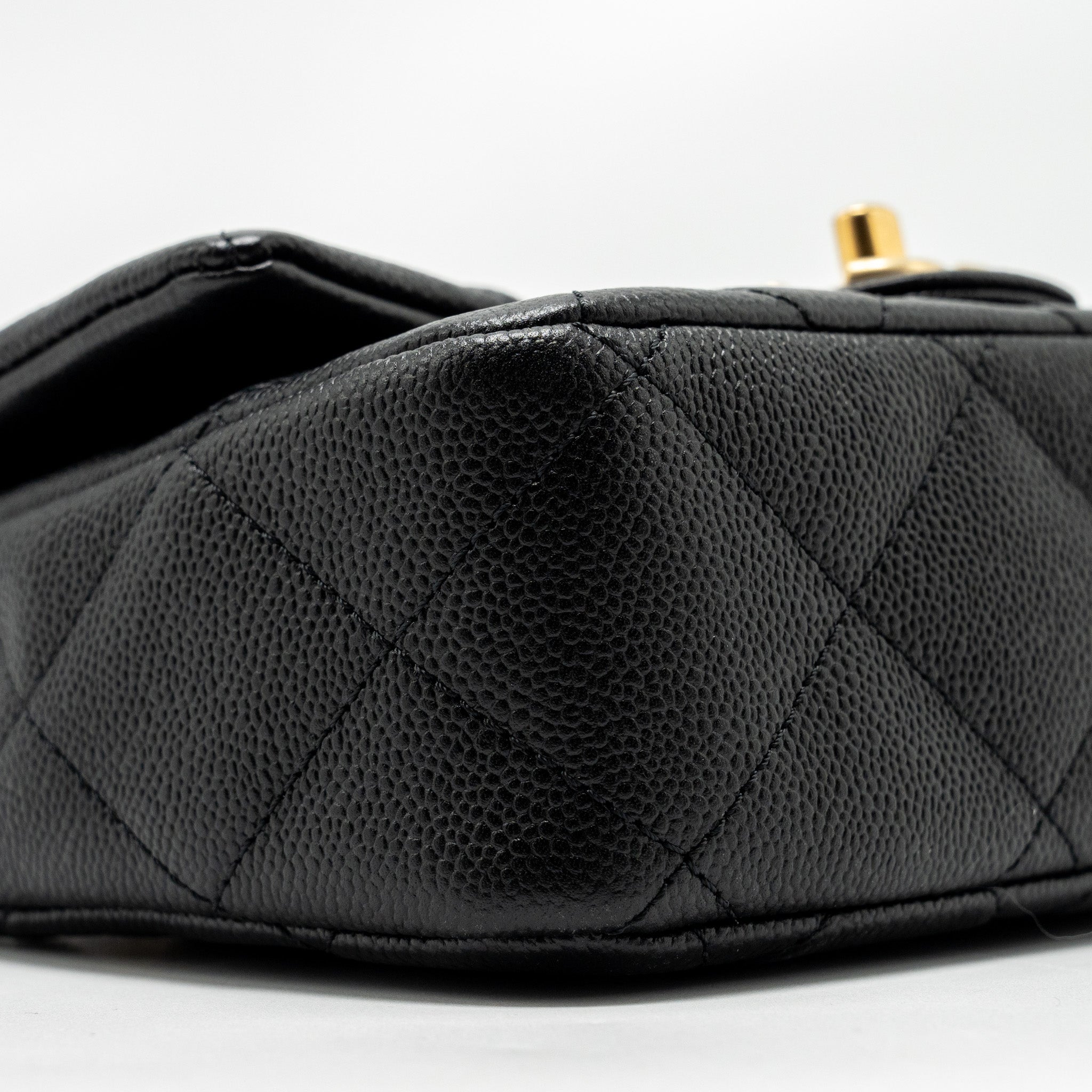 Chanel Coco Love Flap Bag with Adjustable Chain Caviar Black  (Microchip)