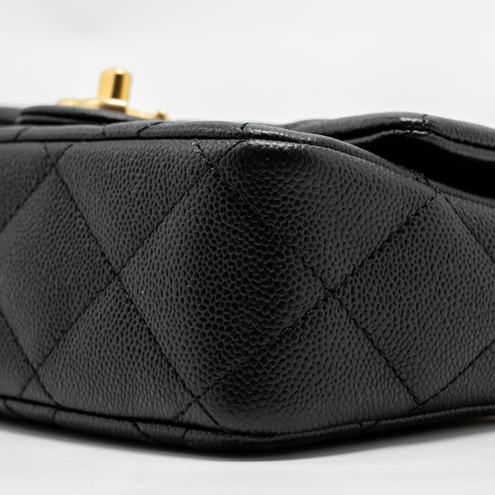 Chanel Coco Love Flap Bag with Adjustable Chain Caviar Black  (Microchip)