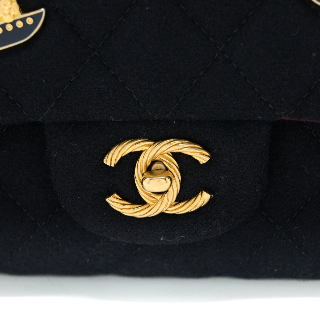 Chanel Medium Classic Double Flap Bag 2018 Metiers d’Art Paris-Hamburg Collection Wool