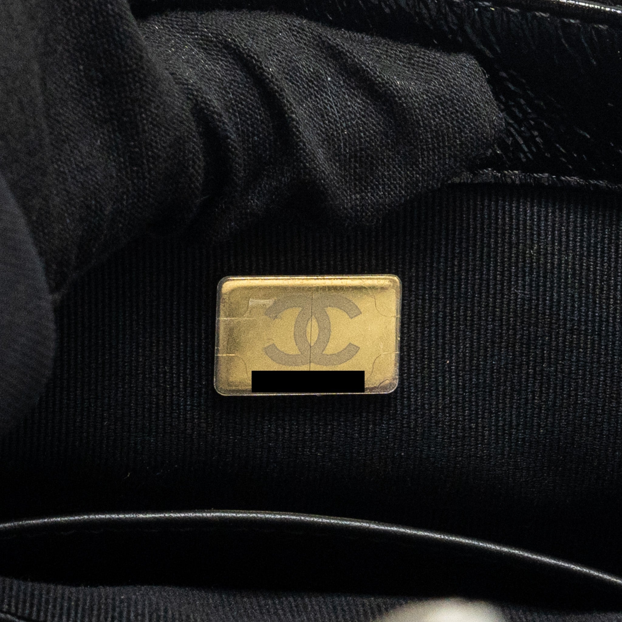 Chanel 24b Giant Chain Flap Shoulder Bag Lambskin Black  (Microchip)