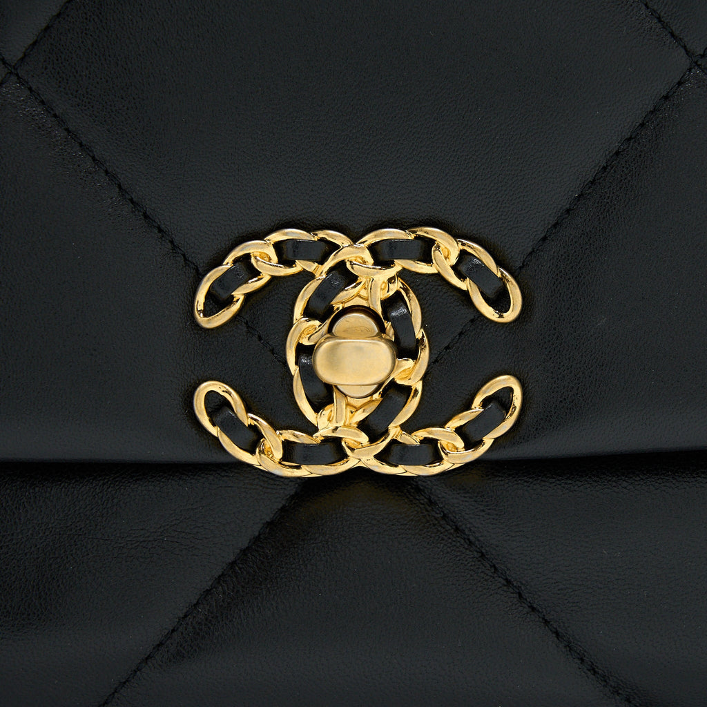 Chanel Small 19 Bag Lambskin Black Multicolour Hardware