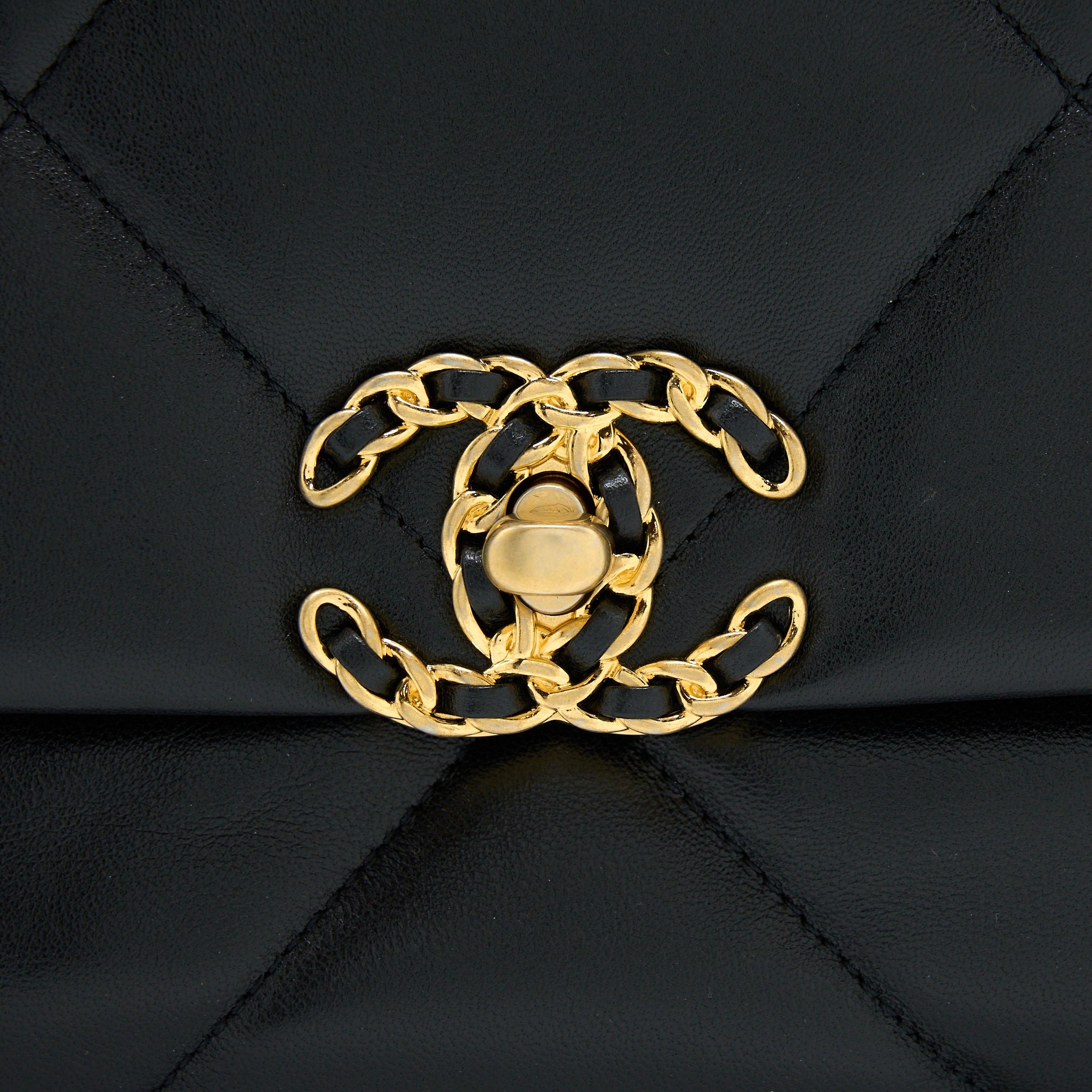 Chanel Small 19 Bag Lambskin Black Multicolour Hardware