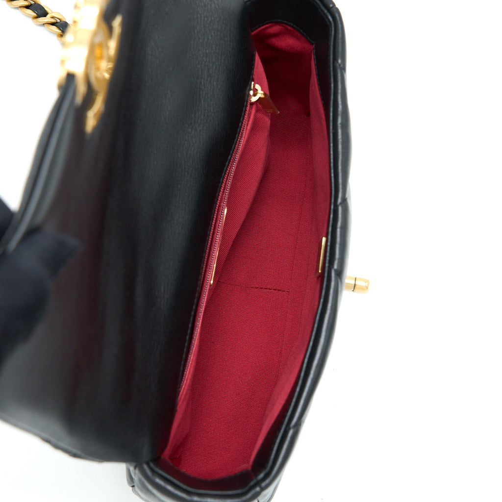 Chanel Small 19 Bag Lambskin Black Multicolour Hardware