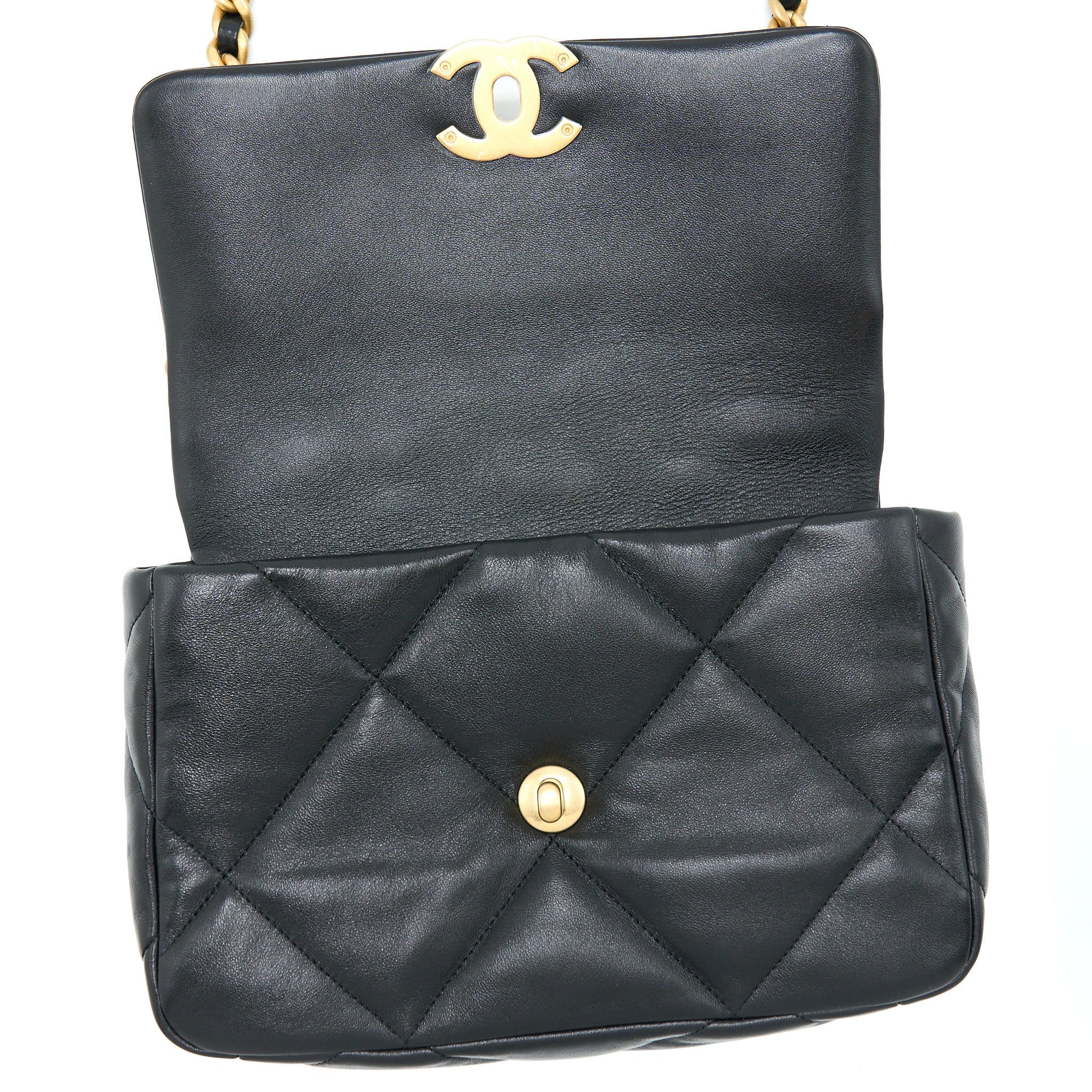 Chanel Small 19 Bag Lambskin Black Multicolour Hardware