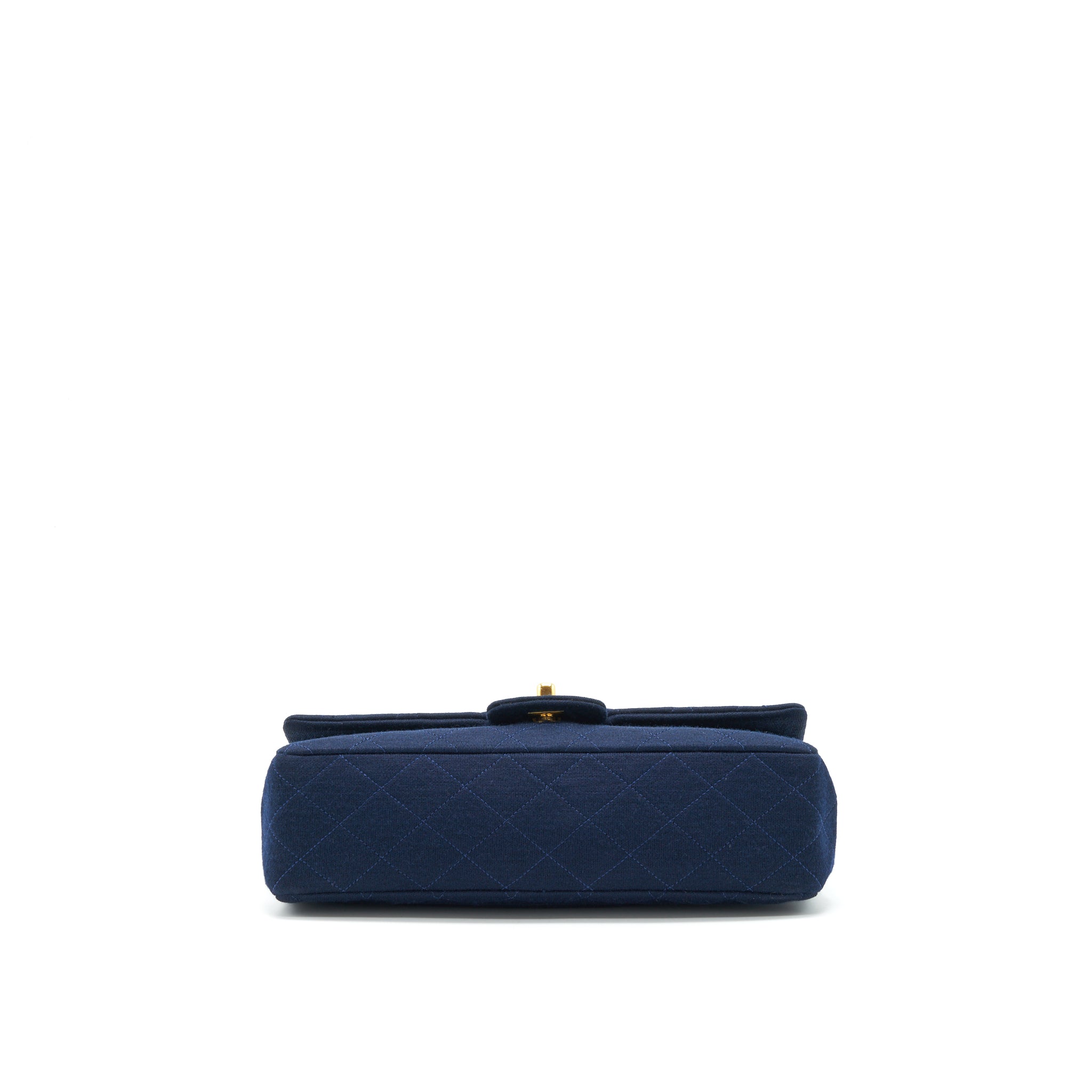 Chanel Vintage Medium Classic Double Flap Bag Fabric Navy