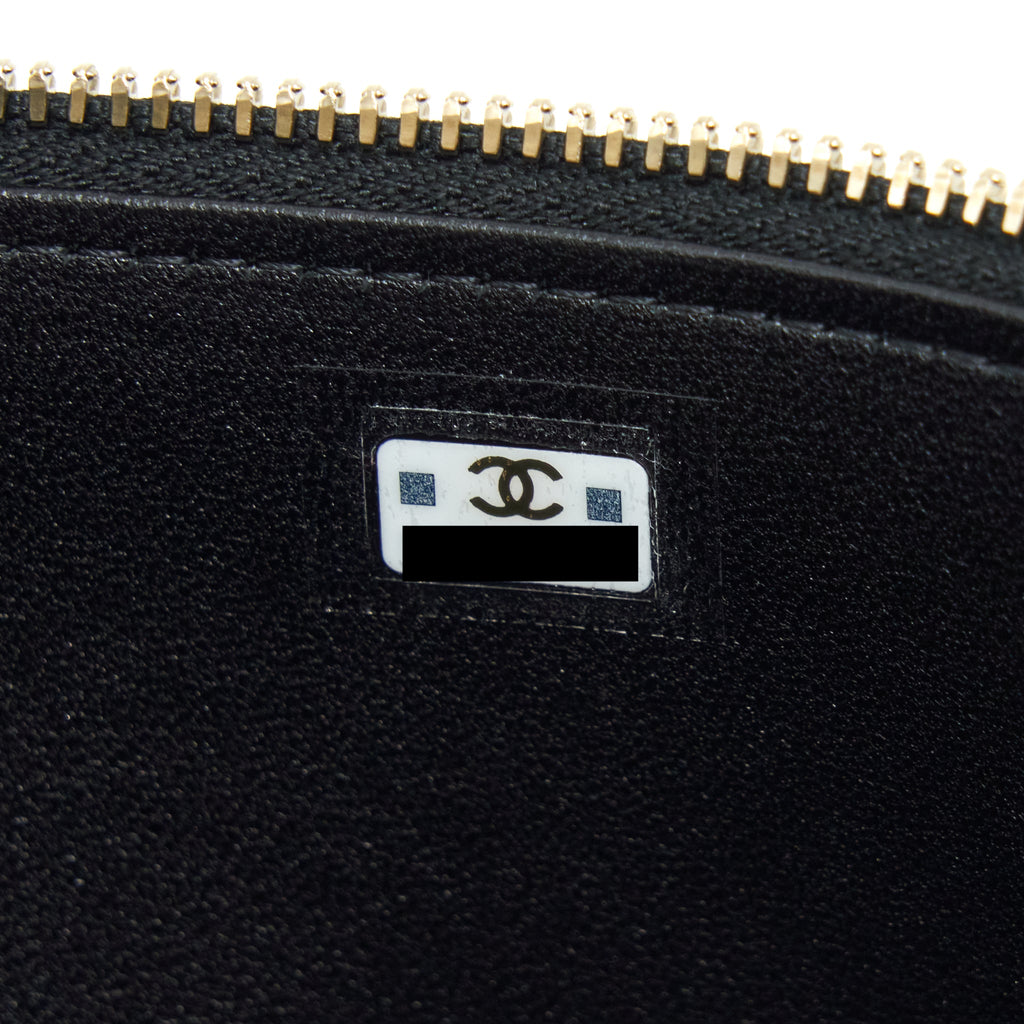 Chanel 22A Top Handle Long Vanity With Chain Lambskin Black L