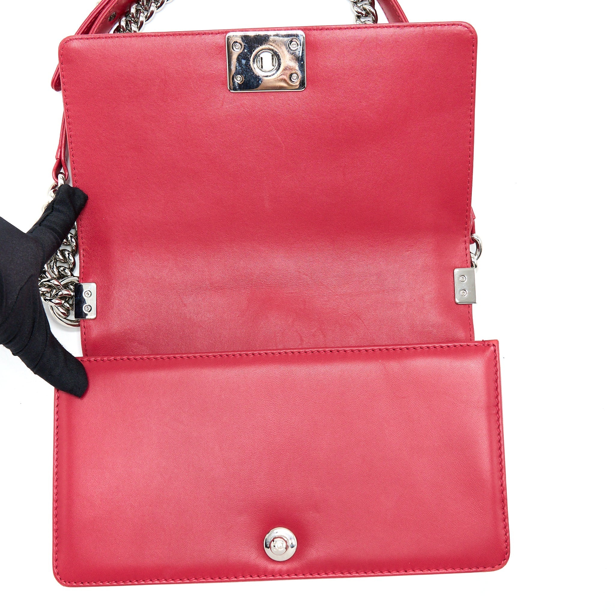Chanel Medium Boy Bag Lambskin Red