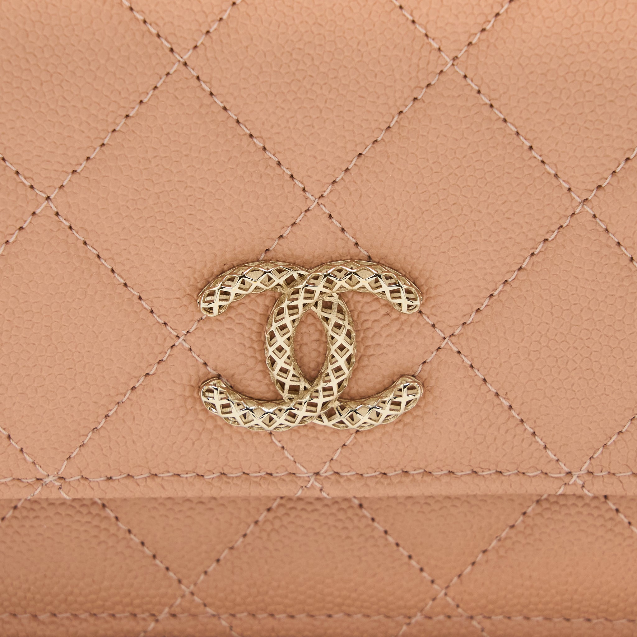 Chanel Giant CC Logo Wallet On Chain Caviar Dark Pink L (Microchip)