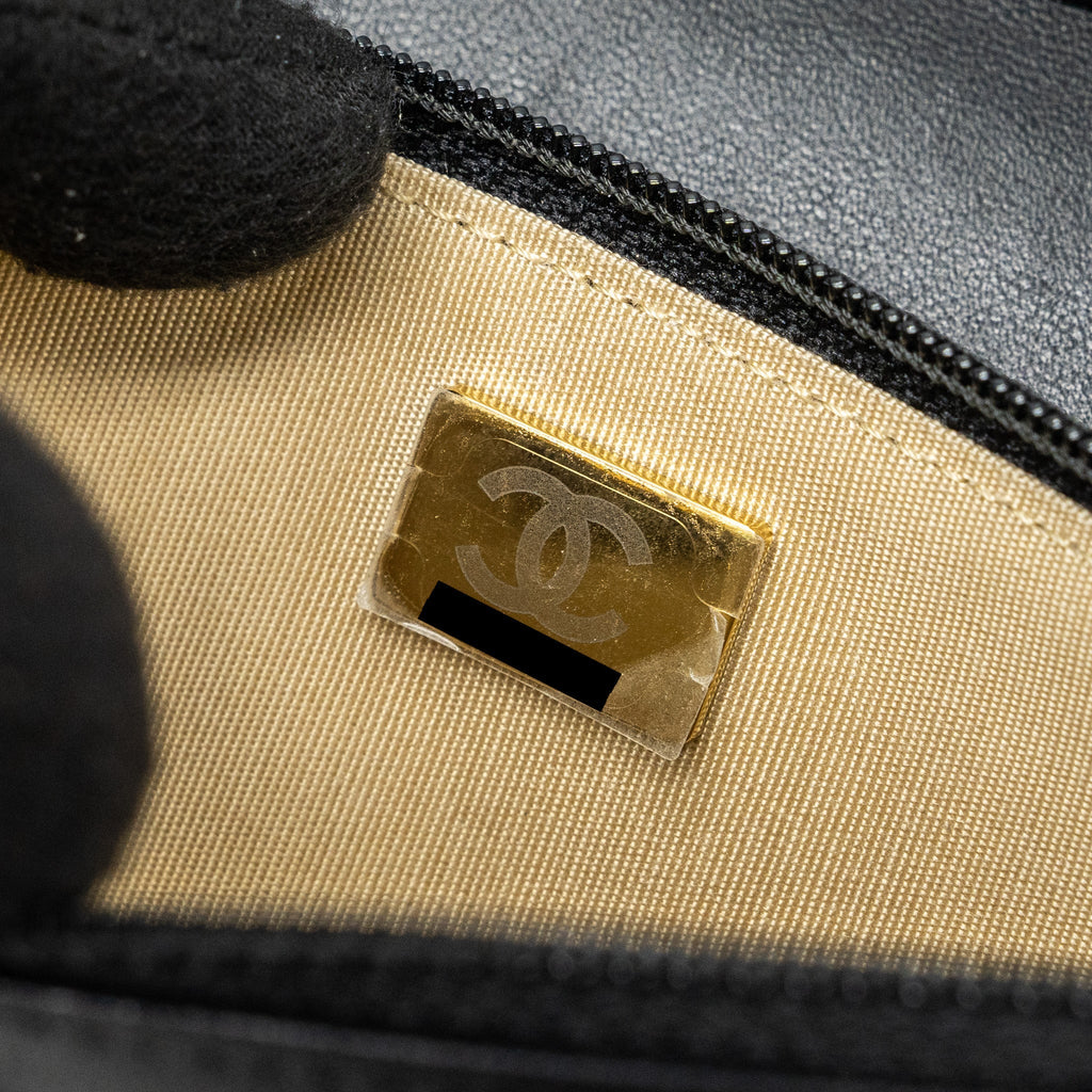 Chanel Pearl Crush Wallet On Chain Lambskin Black (Microchip)